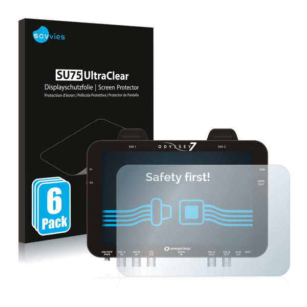 6x Savvies SU75 Screen Protector for Convergent Design Odyssey 7