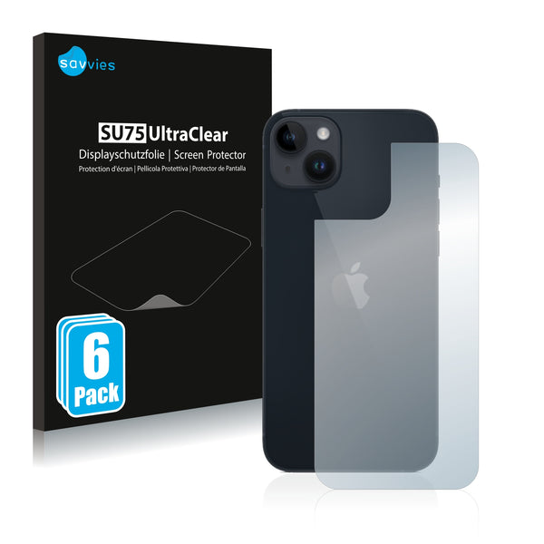 6x Savvies SU75 Screen Protector for Apple iPhone 14 Plus (Back)