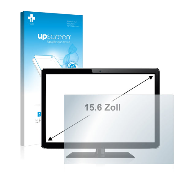 upscreen Bacteria Shield Clear Premium Antibacterial Screen Protector for POS Terminal with 15.6 inch Displays [345 mm x 194 mm, 16:9]