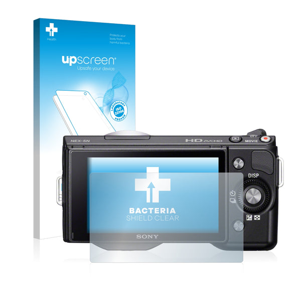upscreen Bacteria Shield Clear Premium Antibacterial Screen Protector for Sony Alpha NEX-5