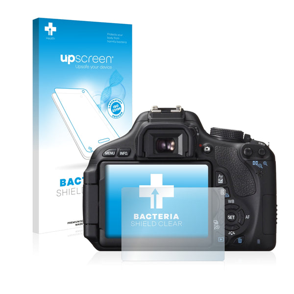 upscreen Bacteria Shield Clear Premium Antibacterial Screen Protector for Canon EOS 600D