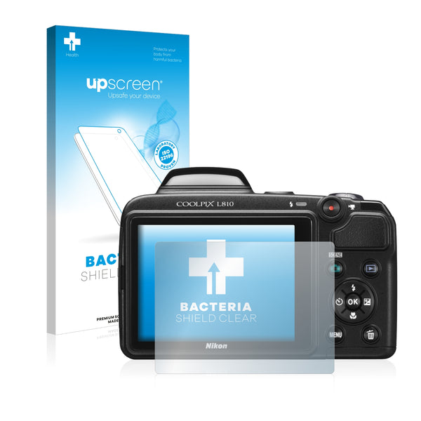 upscreen Bacteria Shield Clear Premium Antibacterial Screen Protector for Nikon Coolpix L810