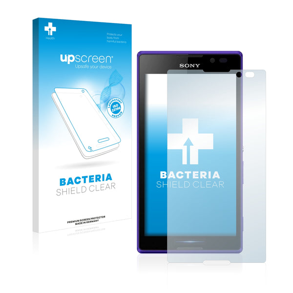 upscreen Bacteria Shield Clear Premium Antibacterial Screen Protector for Sony Xperia C C2305