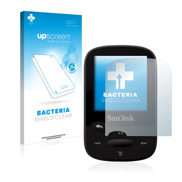 upscreen Bacteria Shield Clear Premium Antibacterial Screen Protector for SanDisk Sansa Clip Sport