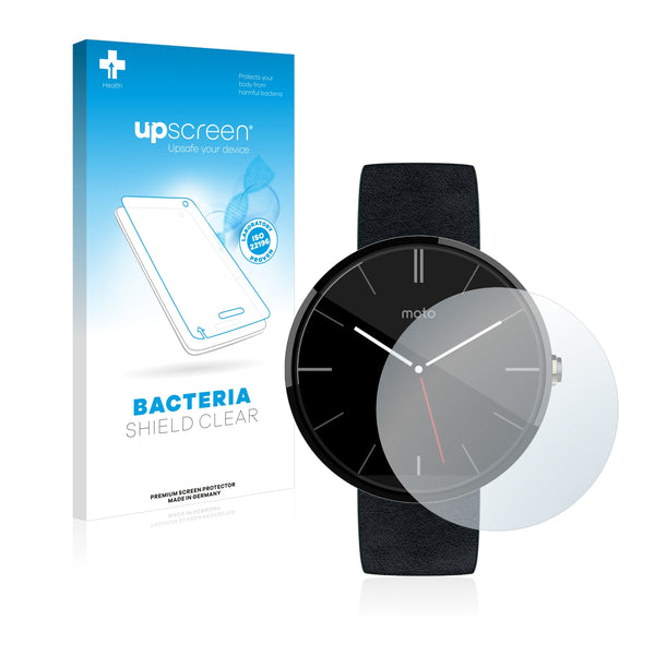 upscreen Bacteria Shield Clear Premium Antibacterial Screen Protector for Motorola Moto 360 46 mm (1st generation)