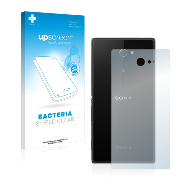 upscreen Bacteria Shield Clear Premium Antibacterial Screen Protector for Sony Xperia M2 Dual (Back)