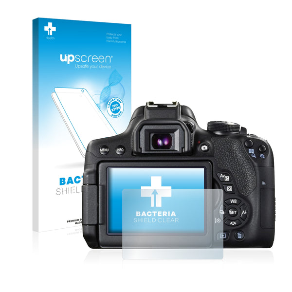upscreen Bacteria Shield Clear Premium Antibacterial Screen Protector for Canon EOS 750D