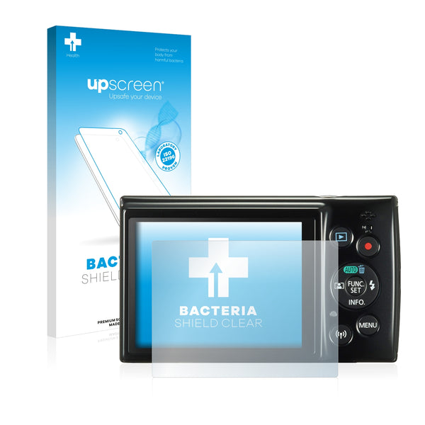 upscreen Bacteria Shield Clear Premium Antibacterial Screen Protector for Canon Digital Ixus 180