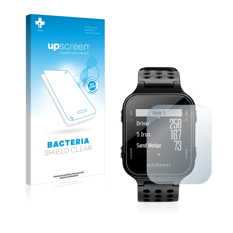 upscreen Bacteria Shield Clear Premium Antibacterial Screen Protector for Garmin Approach S20