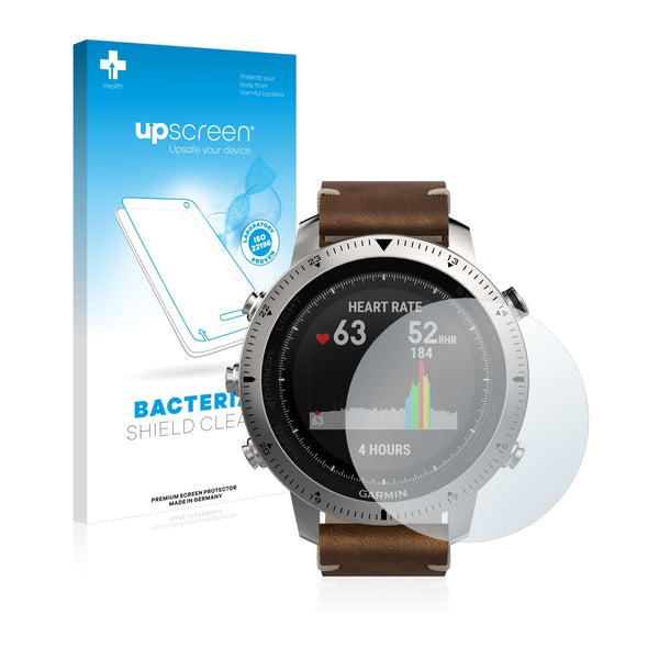 upscreen Bacteria Shield Clear Premium Antibacterial Screen Protector for Garmin fenix Chronos