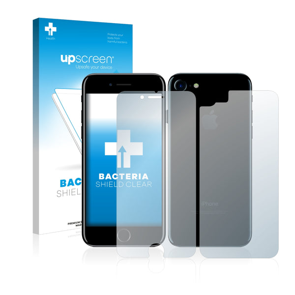 upscreen Bacteria Shield Clear Premium Antibacterial Screen Protector for Apple iPhone 7 (Front + Back)