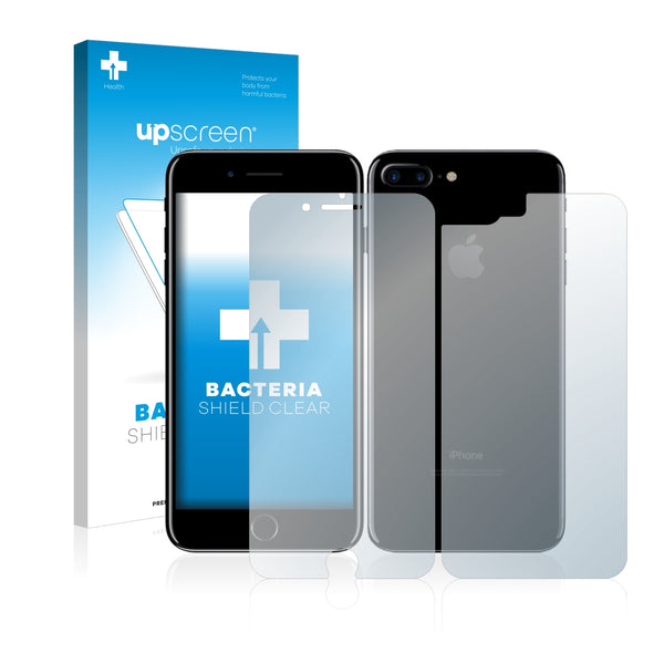 upscreen Bacteria Shield Clear Premium Antibacterial Screen Protector for Apple iPhone 7 Plus (Front + Back)
