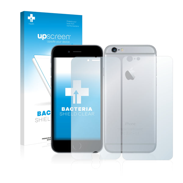 upscreen Bacteria Shield Clear Premium Antibacterial Screen Protector for Apple iPhone 6 Plus (Front + Back)