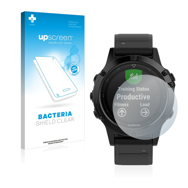 upscreen Bacteria Shield Clear Premium Antibacterial Screen Protector for Garmin fenix 5 (47 mm)