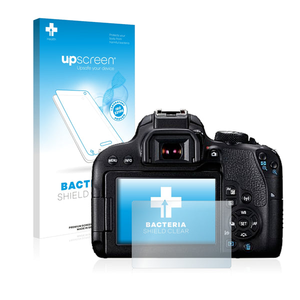 upscreen Bacteria Shield Clear Premium Antibacterial Screen Protector for Canon EOS 800D