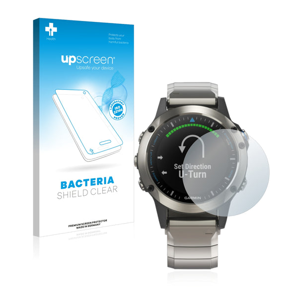 upscreen Bacteria Shield Clear Premium Antibacterial Screen Protector for Garmin quatix 5