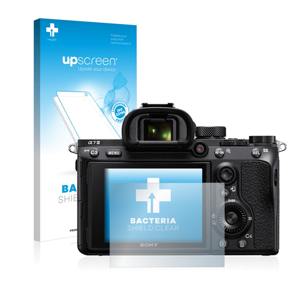 upscreen Bacteria Shield Clear Premium Antibacterial Screen Protector for Sony Alpha 7 III