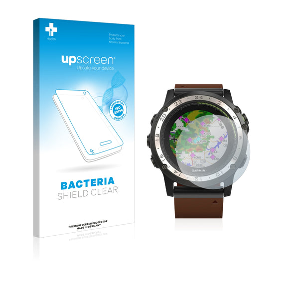 upscreen Bacteria Shield Clear Premium Antibacterial Screen Protector for Garmin D2 Charlie