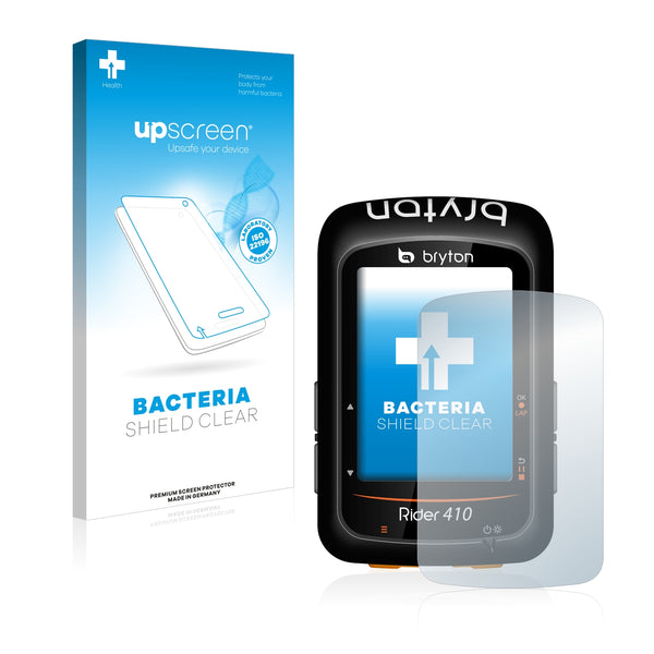 upscreen Bacteria Shield Clear Premium Antibacterial Screen Protector for Bryton Rider 410