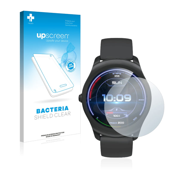 upscreen Bacteria Shield Clear Premium Antibacterial Screen Protector for Mobvoi Ticwatch Active
