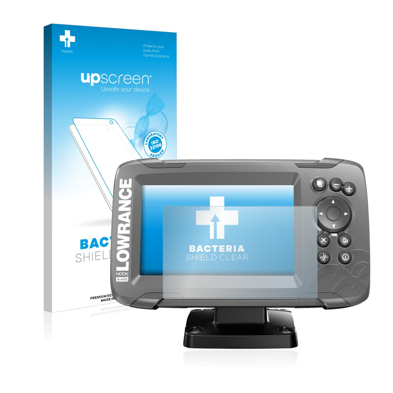 upscreen Bacteria Shield Clear Premium Antibacterial Screen Protector for Lowrance Hook2 5x