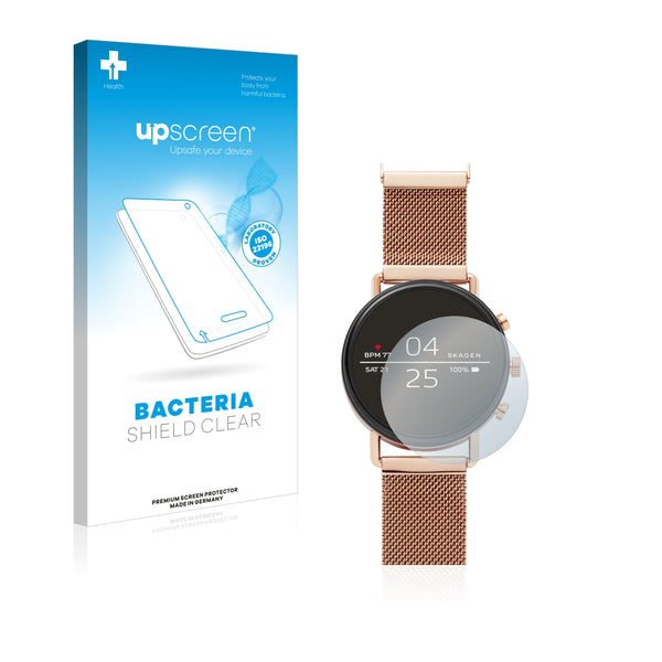 upscreen Bacteria Shield Clear Premium Antibacterial Screen Protector for Skagen Smartwatch Falster 40mm