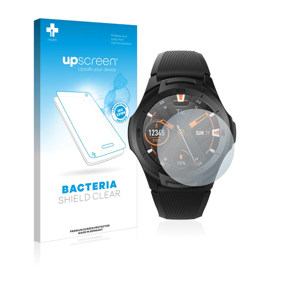 upscreen Bacteria Shield Clear Premium Antibacterial Screen Protector for Mobvoi Ticwatch S2