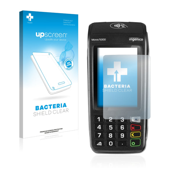 upscreen Bacteria Shield Clear Premium Antibacterial Screen Protector for Ingenico Move/5000