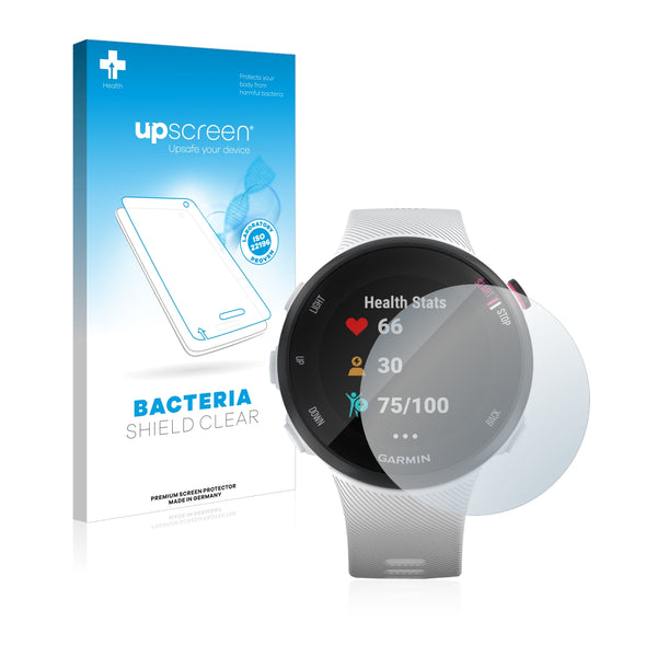 upscreen Bacteria Shield Clear Premium Antibacterial Screen Protector for Garmin Forerunner 45S