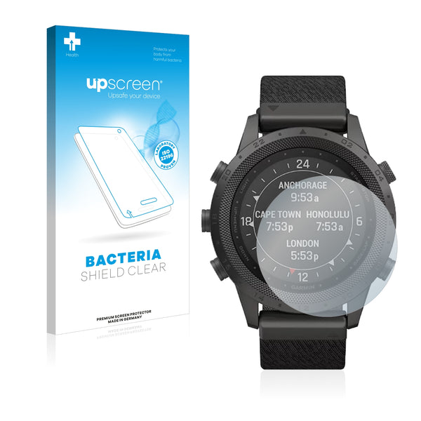 upscreen Bacteria Shield Clear Premium Antibacterial Screen Protector for Garmin Marq Commander