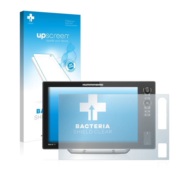 upscreen Bacteria Shield Clear Premium Antibacterial Screen Protector for Humminbird Solix 15