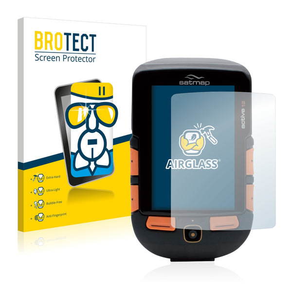 BROTECT AirGlass Glass Screen Protector for Satmap Active 12 GPS (including surrounding area)