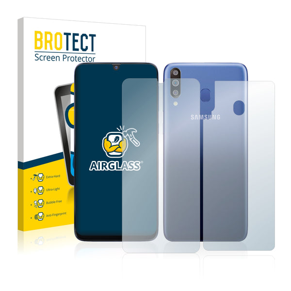 BROTECT AirGlass Glass Screen Protector for Samsung Galaxy M30 (Front + Back)