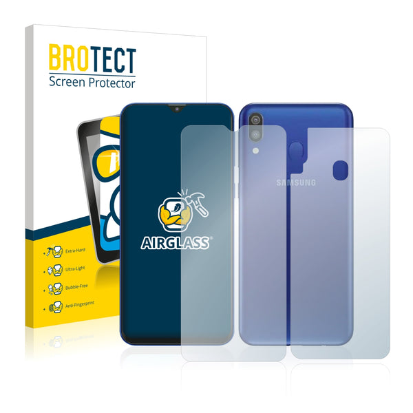 BROTECT AirGlass Glass Screen Protector for Samsung Galaxy M20 (Front + Back)