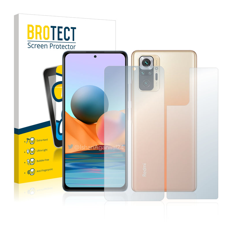 BROTECT AirGlass Glass Screen Protector for Xiaomi Redmi Note 10 Pro Max (Front + Back)