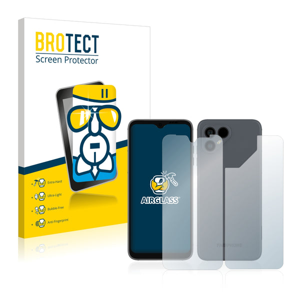BROTECT AirGlass Glass Screen Protector for Fairphone 4 (Front + Back)