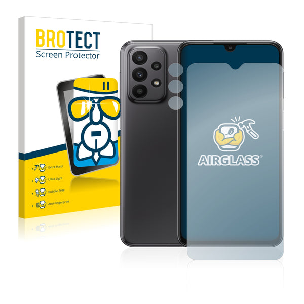 BROTECT AirGlass Glass Screen Protector for Samsung Galaxy A23 (Front + cam)