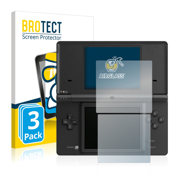 3x BROTECT AirGlass Glass Screen Protector for Nintendo DSi