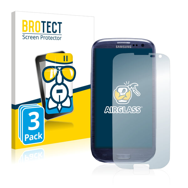 3x BROTECT AirGlass Glass Screen Protector for Samsung Galaxy S3 I9300