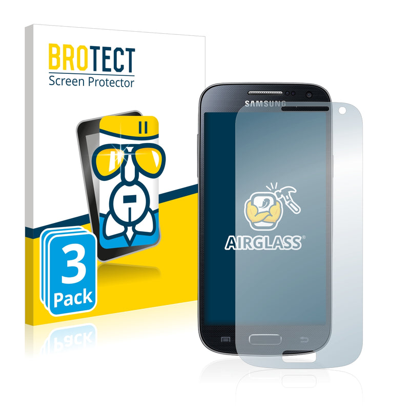 3x BROTECT AirGlass Glass Screen Protector for Samsung Galaxy S4 Mini LTE (4G) I9195