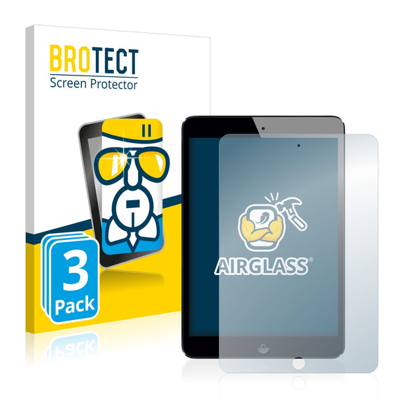 3x BROTECT AirGlass Glass Screen Protector for Apple iPad Mini 2