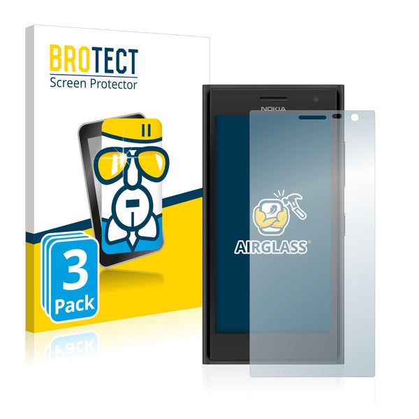 3x BROTECT AirGlass Glass Screen Protector for Nokia Lumia 735