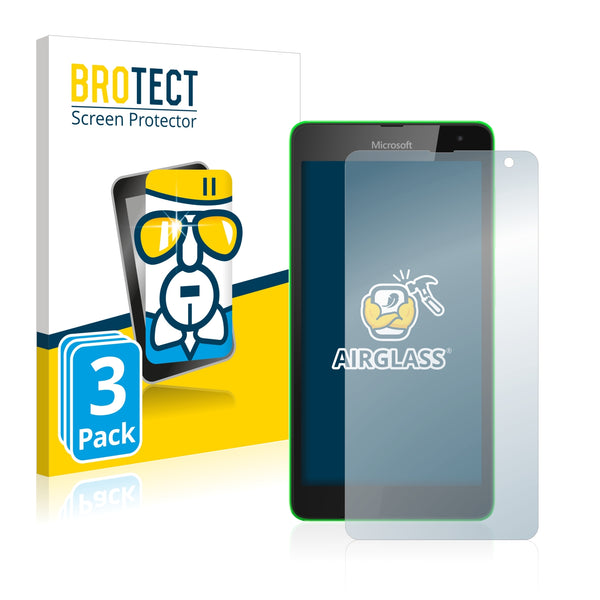 3x BROTECT AirGlass Glass Screen Protector for Microsoft Lumia 535