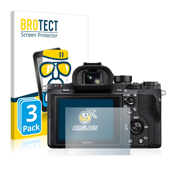 3x BROTECT AirGlass Glass Screen Protector for Sony Alpha 7R II