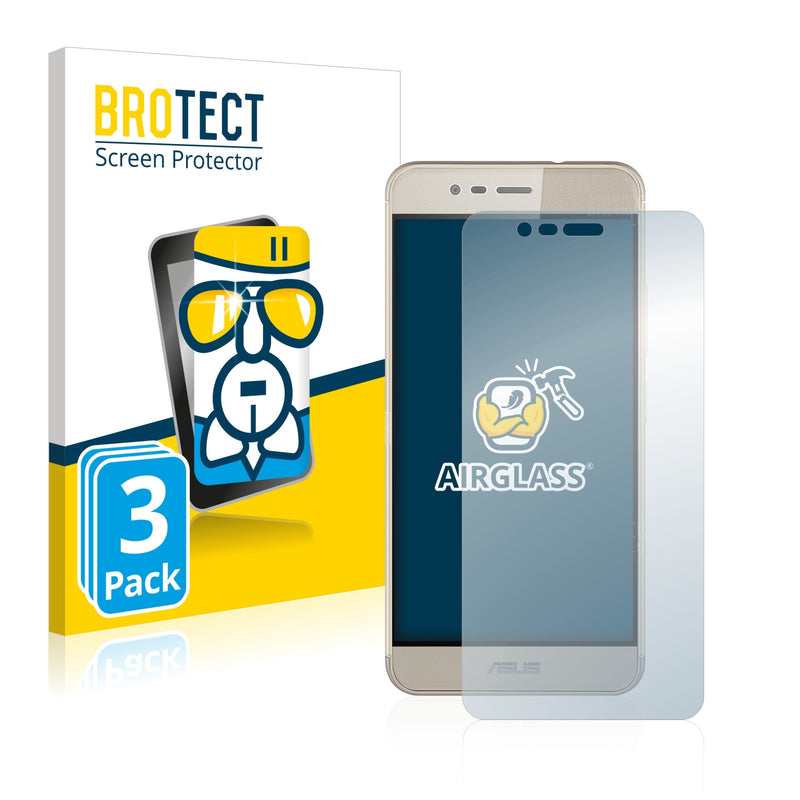 3x BROTECT AirGlass Glass Screen Protector for Asus ZenFone Pegasus 3s