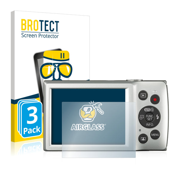 3x BROTECT AirGlass Glass Screen Protector for Canon Digital Ixus 185