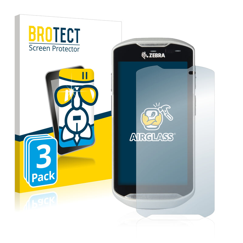 3x BROTECT AirGlass Glass Screen Protector for Zebra TC56