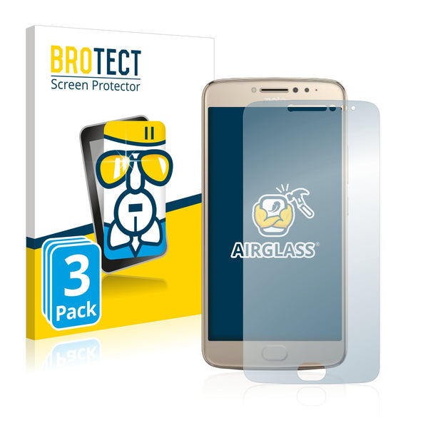 3x BROTECT AirGlass Glass Screen Protector for Motorola Moto E4 Plus