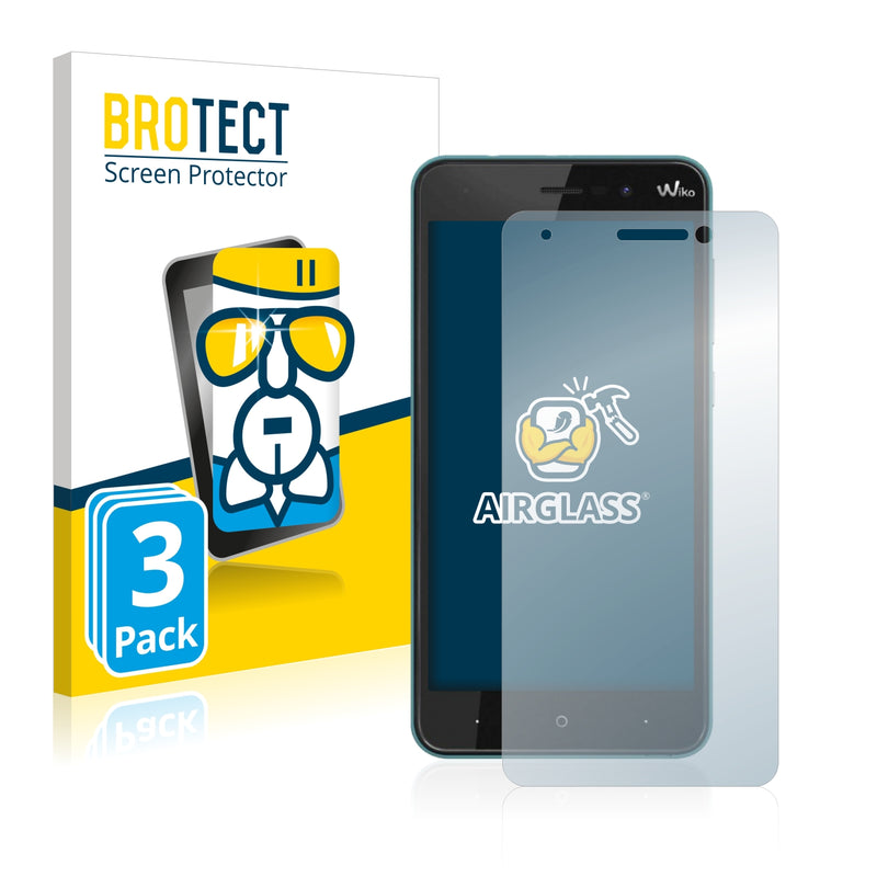 3x BROTECT AirGlass Glass Screen Protector for Wiko Lenny 4