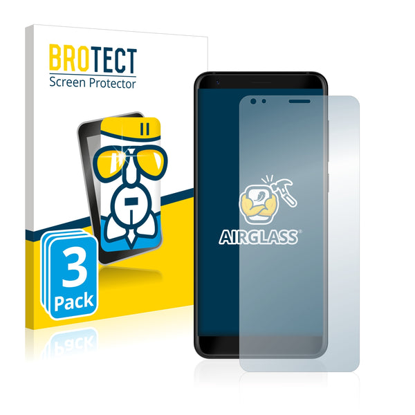 3x BROTECT AirGlass Glass Screen Protector for ZTE Blade V9